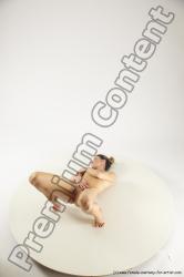 Nude Gymnastic poses Woman White Slim long blond Multi angle poses Pinup